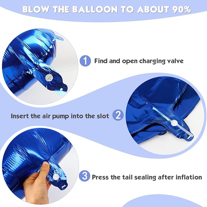 40 Inch Night Blue Number 4 Balloon, Giant 4 Number Balloons for 4th Birthday Decorations, Party Supplies for Baby Boy Girl, Night Blue Party Decor