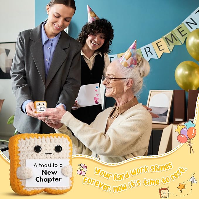 Encouragement Gift for New Chapter - Funny Crochet Toast for New Job, Graduation, Retirement, Sobriety - Unique Good Luck Keepsake & Card Alternative for Women, Men, Friend, Coworker