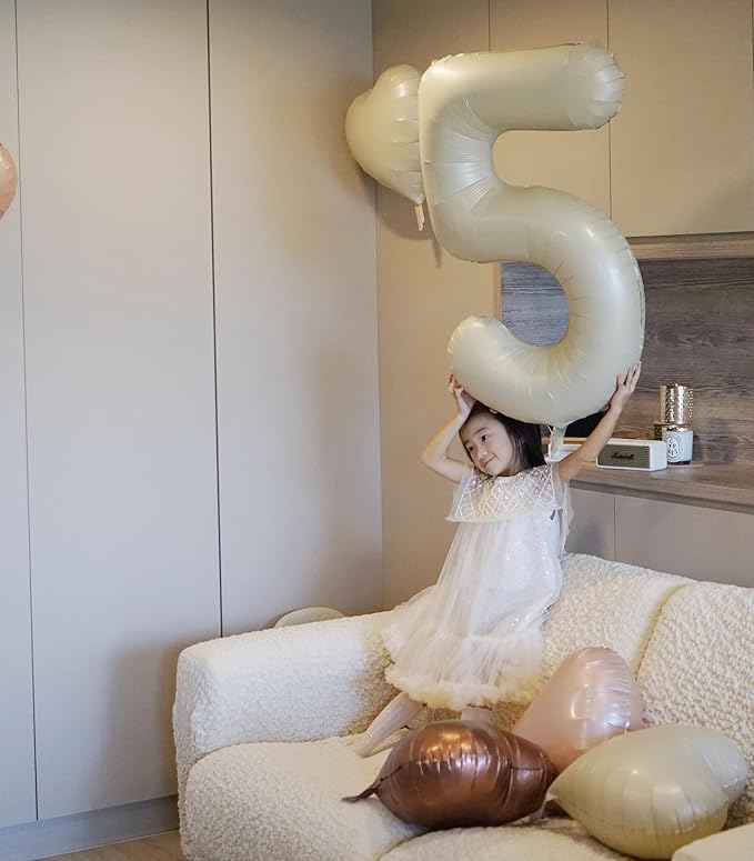 50 Balloon Number, Cream Number 50th Birthday Balloons 40 Inch, 50 Years Old Cream Birthday Decorations for Men Women, 50th Anniversary Decorations