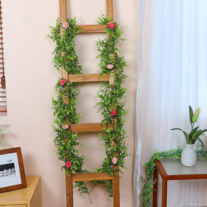 Dolicer 3 Packs Eucalyptus Garland, 18FT Faux Eucalyptus Greenery Garland, Artificial Eucalyptus Leaves Vine, Fake Hanging Eucalyptus Garlands Wedding Backdrop Arch Wall Table Party Decor (Green)
