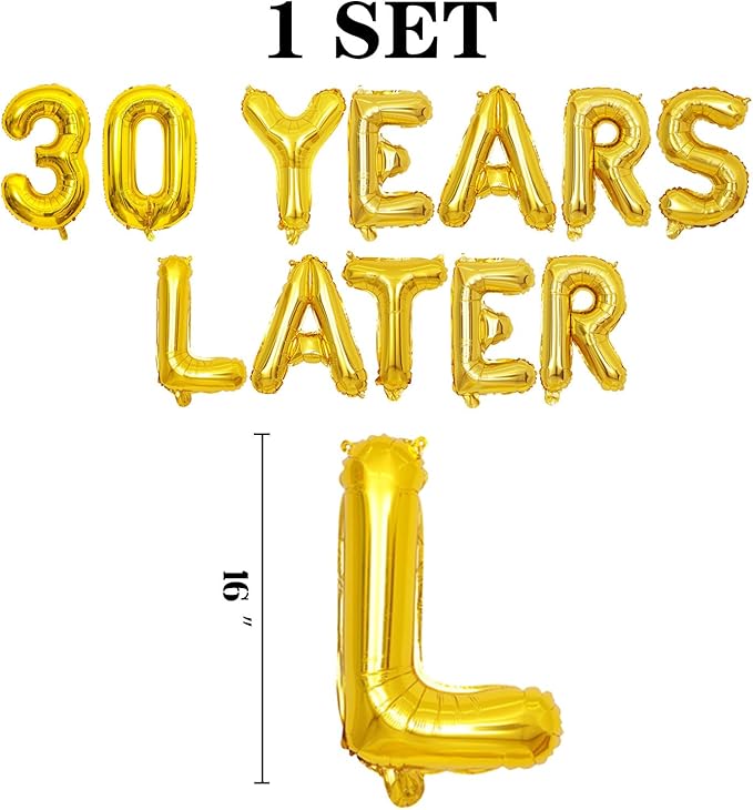 Gold 30 Years Later Letter Balloons 16in Balloon Foil Letters Decorations Party Decor Gold Letter Balloons 30 Years Later Party Supplies