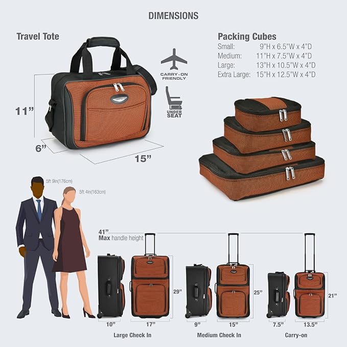Travel Select Amsterdam Softside Expandable Luggage with Rolling Wheels, Navy, 2-Piece Set (15/21)