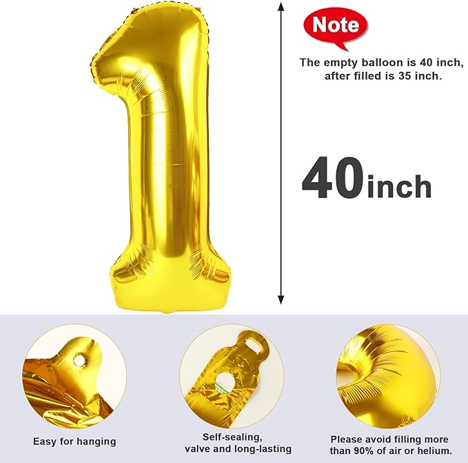40Inch Balloon Number, Gold Number 19 Balloons Birthday Decoration for Men & Women, Foil Gold Party Decorations for Birthday Wedding Engagement Memroial Day's