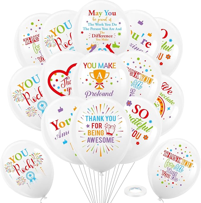 HOWAF 36pcs We Appreciation You Balloons,Employee Appreciation Day Part Latex Balloons for Employee Appreciation Day Office Decor,Thank You Employee Balloons for Employee Appreciation Party Supplies