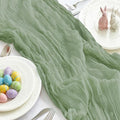 IVAPUPU 2 Pcs Cheesecloth Table Runner - 10ft Sage Green Easter Decor Boho Gauze Cheese Cloth Table Runners for Baby Shower Decorations Wedding Party Spring Garden Farmhouse