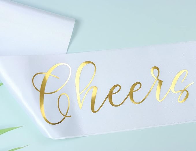 It's my 31st Birthday Sash for Women and Men,Cheers to 31,Happy 31st Birthday Sash White with Gold Foil Lettering.