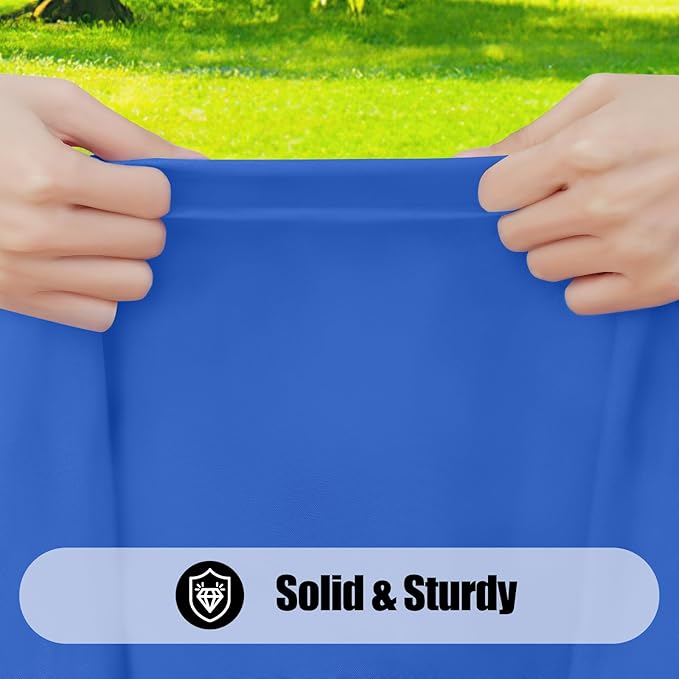 Smiry 2 Pack Rectangle Picnic Table Cloth, Waterproof Elastic Fitted Tablecloths, Washable Polyester Rectangular Patio Table Cover for Camping, Indoor and Outdoor (Blue, 30"x72")