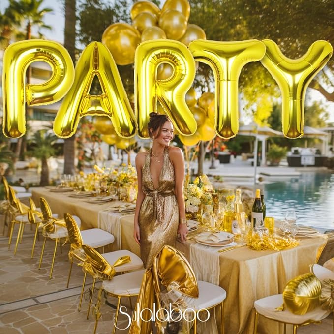 40Inch Gold Letter K Balloon Foil Helium Letter Balloons A-Z Giant Large Mylar Big Party Balloon for Birthday Party Decorations