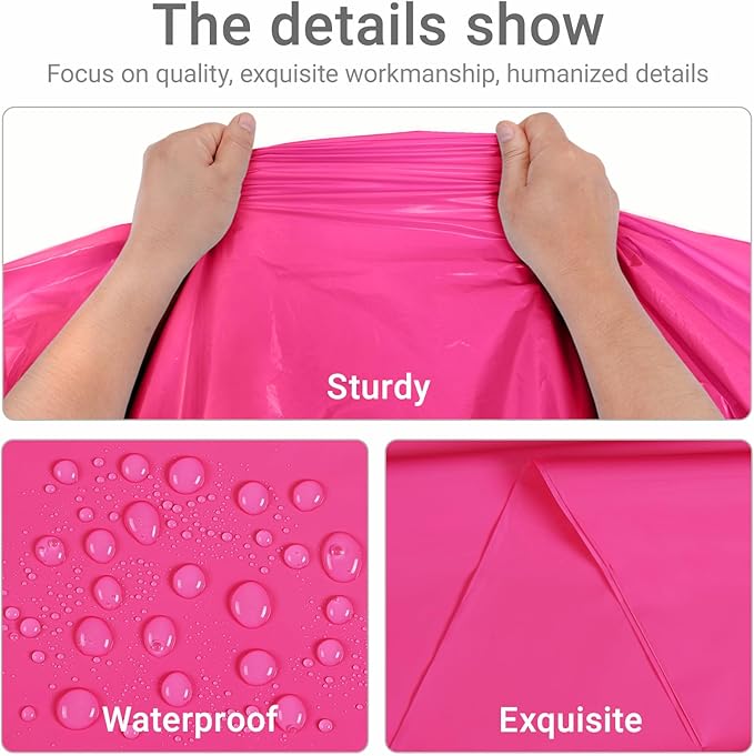 MRJ 3 Pack Hot Pink Disposable Table Cloth 54 x 108 Inch Rectangle Tablecloths for Birthday Party Decorations Plastic Table Cover