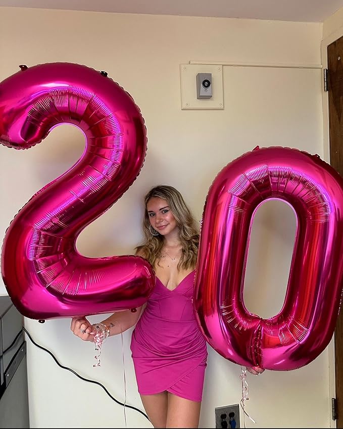 50 Balloon Number, Hot Pink Number 50th Birthday Balloons 40 Inch, 50 Years Old Hot Pink Birthday Decorations for Men Women, 50th Anniversary Decorations