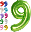 Big Light Green 40 Inch 9 Balloon Number, Jumbo Giant 9th 19 29 39 49 99 Birthday Party Decorations, Large Light Green Foil Balloons Anniversary Birthday Party Engagement Decorations