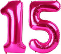 Hot Pink Number 15 Balloons 40 inch, 15 Number Balloons, 15th Birthday Decorations for Girls 15 Year Old Hot Pink Party Supplies