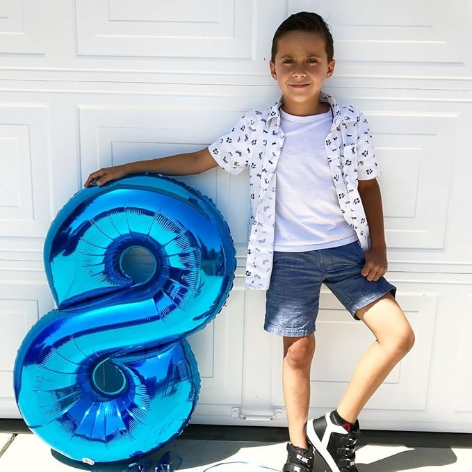 Balloon Numbers 40 Inch 5 Ballon for 5th Birthday Decorations, 15 25 35 50 Big Dark Blue Number Balloons for Wedding Photo Shoot Party Decor