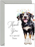 Thank You Cards for Nana - Party Dog - Thankyou Cards for Nana from Grandson Granddaughter, Heartfelt Appreciation Card 5x7 Inch Thank You So Much Greeting Cards