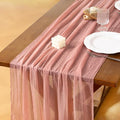 Socomi 6pcs Cheesecloth Table Runner Rose Gold Easter Spring Gauze 120 Inch Rustic Boho Cheese Cloth Runner for Wedding Party Baby Bridal Shower Centerpiece Decoration Holiday Home Decorations