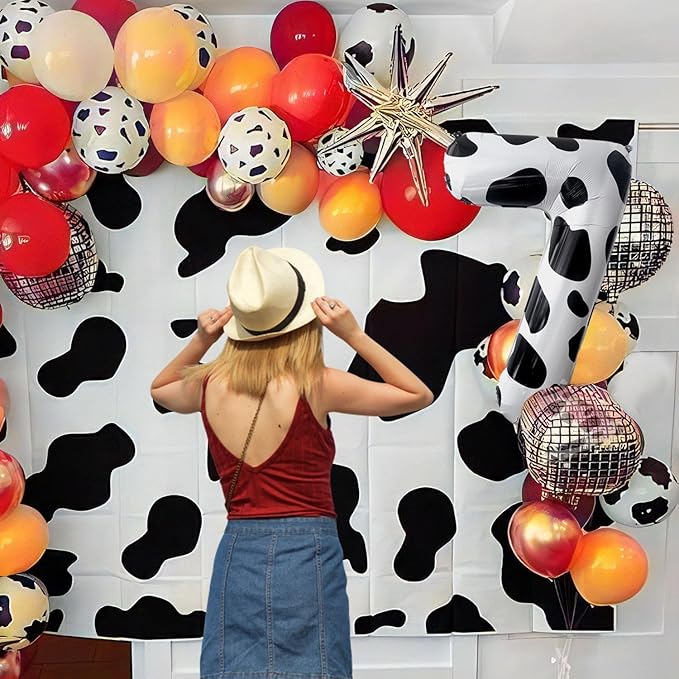 Cow Print Number Balloons, Large Foil Number 6 Balloon 40 Inch Cow Balloon for Boys Girls Birthday Decoration Cow Themed Birthday Party Decorations Farm Animal Party Supplies
