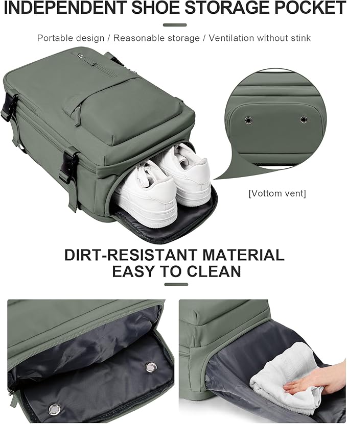WONHOX Large Travel Backpack Carry on Flight Approved Laptop Work Business Backpack for Women Men Mochila de Viaje