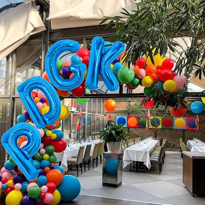 TONIFUL 40 Inch Large Blue Letter P Balloons Giant Alphabet Letter Balloons,Foil Mylar Big Balloons for 2026 Graduation Birthday Party Anniversary New Year Graduation Supplies Decorations