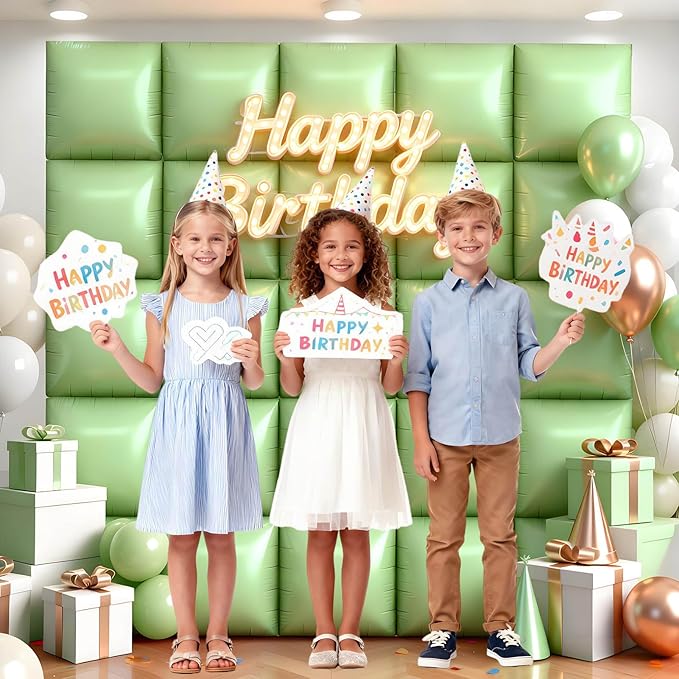 50Pcs Olive Green Square Foil Balloons Wall Backdrop, Double Sided Metallic Foil Balloons Tunnel Arch Garland Kit for Photo Booth Birthday Wedding Halloween Christmas Party Decorations