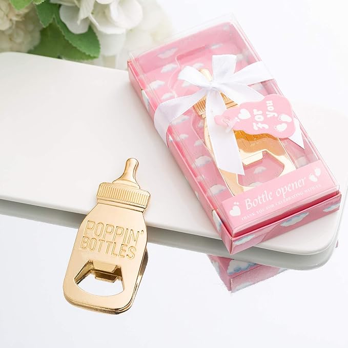 24 Packs Poppin Bottle Openers for Baby Shower Favors,Gifts,Decorations and Souvenirs (pink, 24)