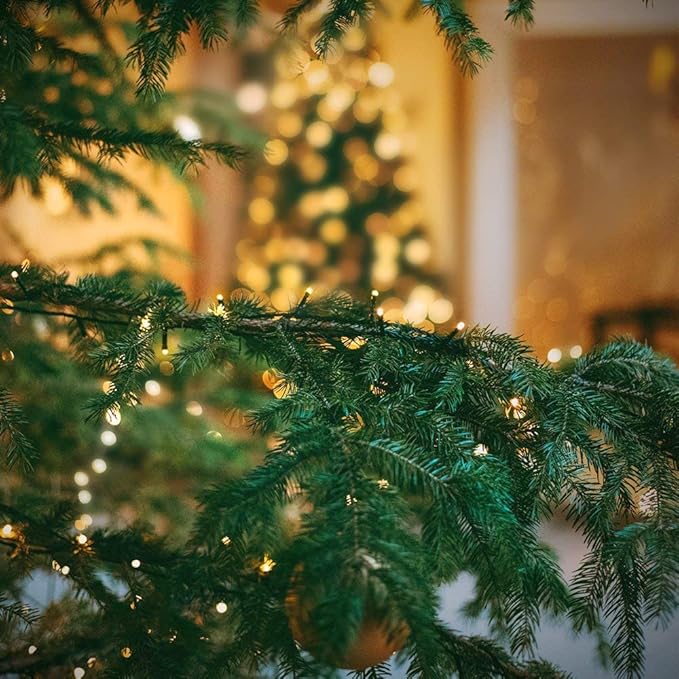1000 LED 328ft 8 Modes with Timer Christmas String Lights IP55 Outdoor Waterproof UL Certificated Indoor Fairy Lights Garden Patio Wedding Christma Trees Parties Decoration Warm White