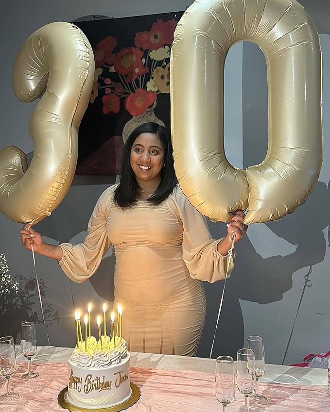 Cream Number 5 Balloon 40 Inch, 5th Birthday Party Decorations for Children, Giant 5 Foil Balloon for Party Supplies