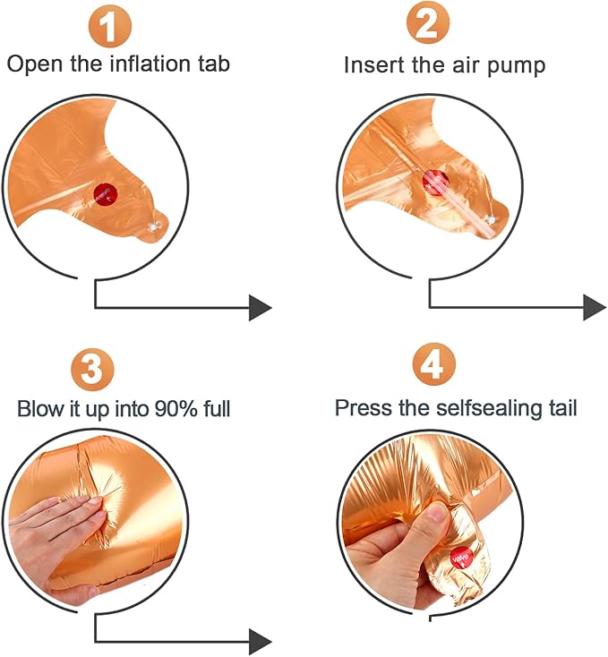 Orange Number 4 Balloon 40 Inch, 4th Birthday Party Decorations for Children, Giant 4 Foil Balloon for Party Supplies