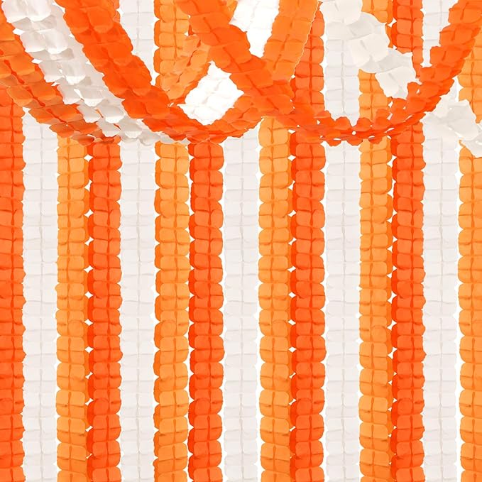 Orange Beige Fall Baby-Shower Party-Decorations Streamers Garland - 157Ft Four-Leaf Clover Autumn Harvest Thanksgiving Hanging Banner,Boho Birthday Bridal Wedding Engagement Bachelorette Decor Hugtmr