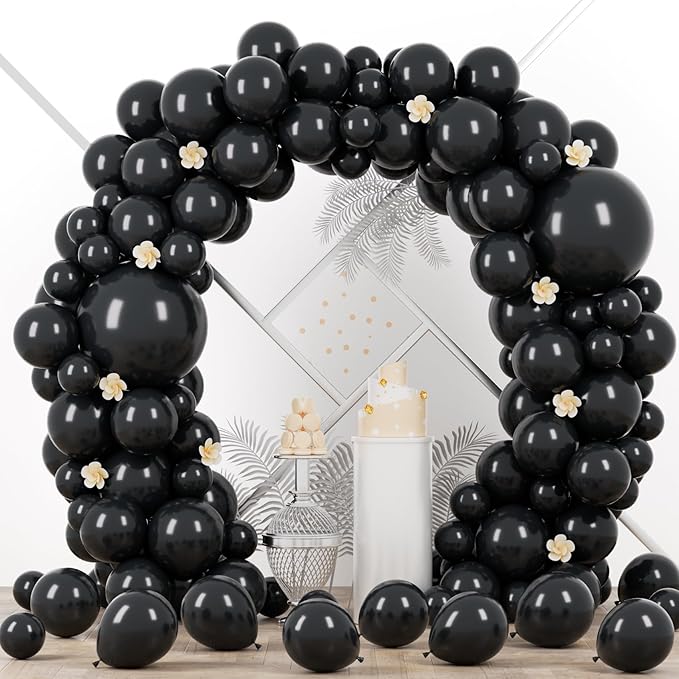 90pack Black Balloons Different Size 18/12/10/5 Inch Black Balloon Garland Arch Kit for Graduation, Wedding, Birthday, New Year, Baby Shower, Anniversary, Holiday Party Decorations