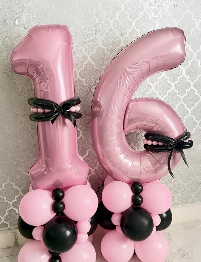 Pink Number 1 Balloons – 40 Inch Giant Foil Number Balloon, Light Pink Big Number Balloon for Girls Birthday, Baby Shower, Princess Theme Party Decorations