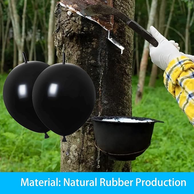 Link Balloons Black 6 Inch 12 Inch Latex Quick Linkale Balloon 160 Pcs for Birthday, Halloween, Christmas, Party Festival Decorations