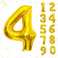 40 Inch Gold Number Balloons, Helium Mylar Foil Number Balloons for Birthday, Number 4 Balloon for 4st Birthday Decorations for Kids, Anniversary Party Decorations Supplies