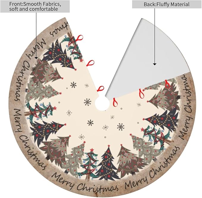 Christmas Tree Tree Skirt Xmas Tree Mat Christmas Tree Ornaments Decorations Holiday Party Indoor Outdoor 48"