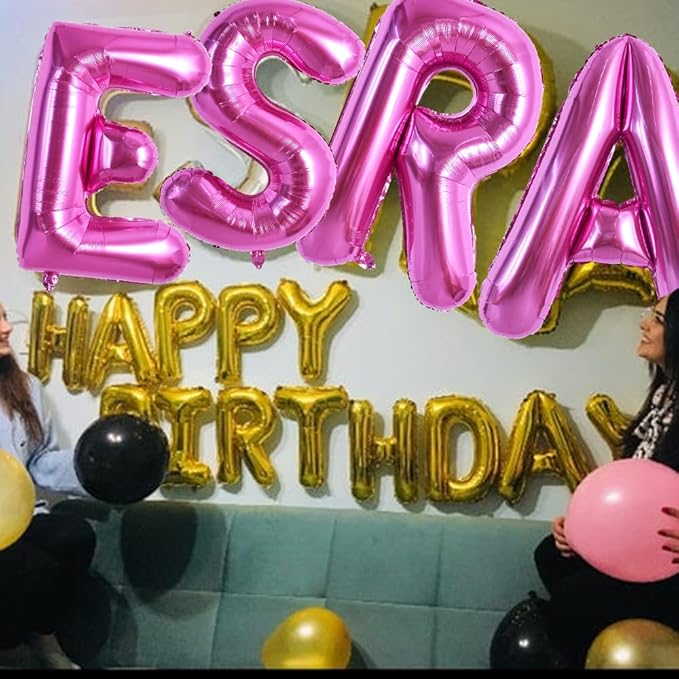 TONIFUL 40 Inch Large Rose Red Letter S Balloons - Giant Hot Pink Alphabet Letter Balloons for Birthday Party Anniversary Supplies Decorations