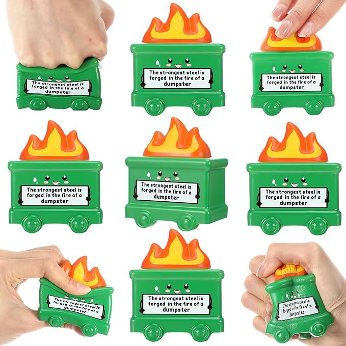 5 Pcs Dumpster Stress Balls Funny Motivational Stress Relief Balls Inspirational Emotional Relief Squeeze Fidget Toys for Adults Office Employee Coworker Staff Volunteer Teacher Team Gift