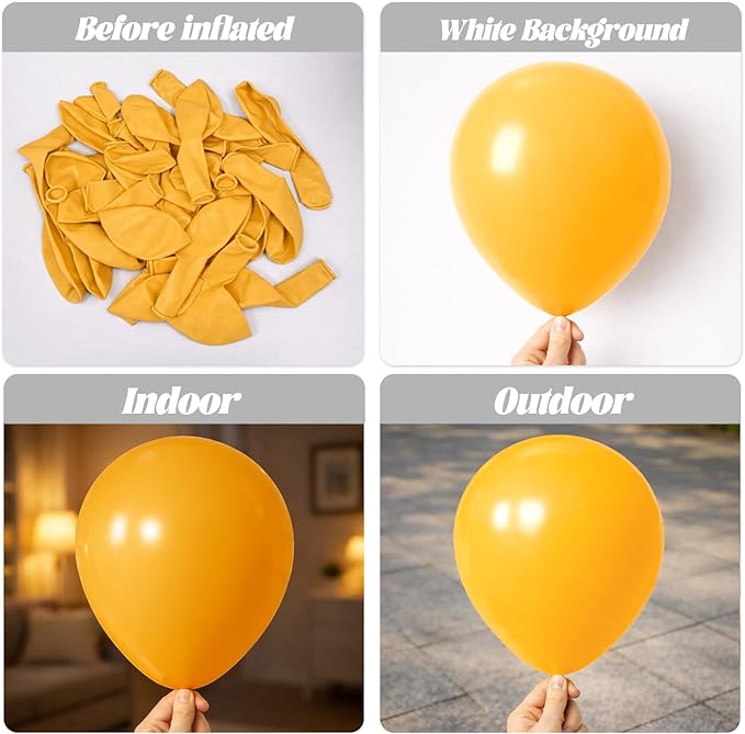 130pcs Mustard Yellow Balloons Different Sizes 18" 12" 10" 5" Lemon Yellow Latex Balloon Garland Arch Kit for Birthday Baby Shower Graduation Wedding Gender Reveal Party Decorations