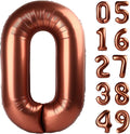 Dark Brown Helium Number Balloon 40 Inch, Giant Foil Coffee Brown Number 0 Birthday Balloons, Large Numbers 10 20 30 40 50 60 70 80 90 100 2025, Party Celebration Supplies Decorations