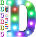 Foaky Colorful LED Letter Lights with Remote,Marquee Light Up Letters Sign for Night Light Wedding/Birthday Party Battery Powered Christmas Lamp Home Bar Decoration(D)