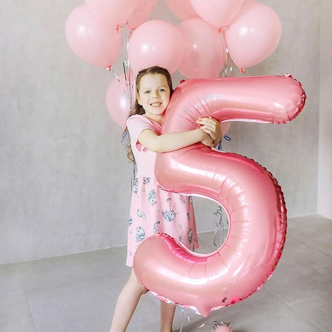 40 Inch Pink 8 Balloon, Giant Light Pink Foil 8 Balloon, Pastel Pink Macaron Digital Number 8 Balloon Number Helium 8th Birthday Balloons for Girls Women Princess 8 Year Old Birthday Party Decorations