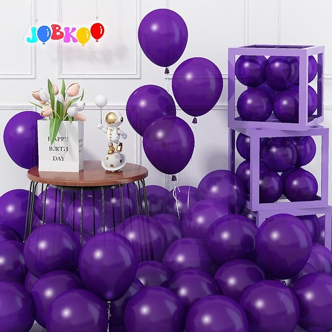 Purple Balloons 5 Inch, 60 Pcs Small Dark Purple Balloon Royal Purple Latex Balloons for Arch 5'' Mini Deep Purple Helium Balloons for Wednesday Birthday Halloween Graduation Party Decorations