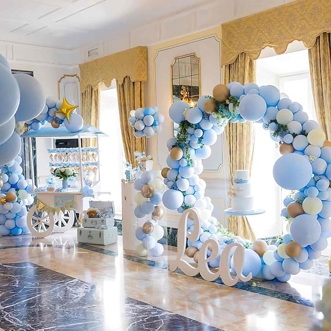 PartyWoo Sky Blue Balloons 50 pcs 12 Inch Pearl Light Blue Balloons for Graduation Gender Reveal Baby Shower Wedding Anniversary Birthday Party Decorations Blue-Z22