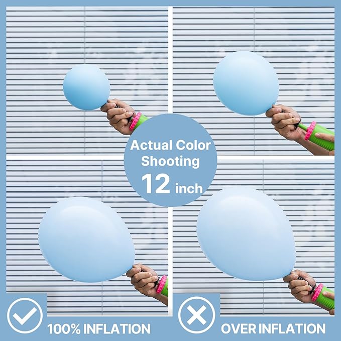 PartyWoo Baby Blue Balloons 140pcs Different Sizes of 18 12 10 5 Inch Light Pastel Sky Aqua Blue Balloon Arch Kit Garland for Graduation Baby Shower Gender Reveal Easter Party Decorations Blue-Q13