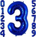Navy Blue 3 Balloon Number,40 Inch Number 3 Balloon Big Dark Blue 3 Foil Mylar Helium Balloon for Birthday Party Decorations