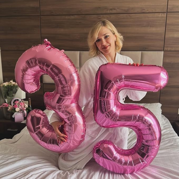 Pink 8 Balloon, Number Balloons 40 Inch, 8th Birthday Decorations for Girls, Birthday Balloons, Pink Party Supplies, Number 8 Balloon