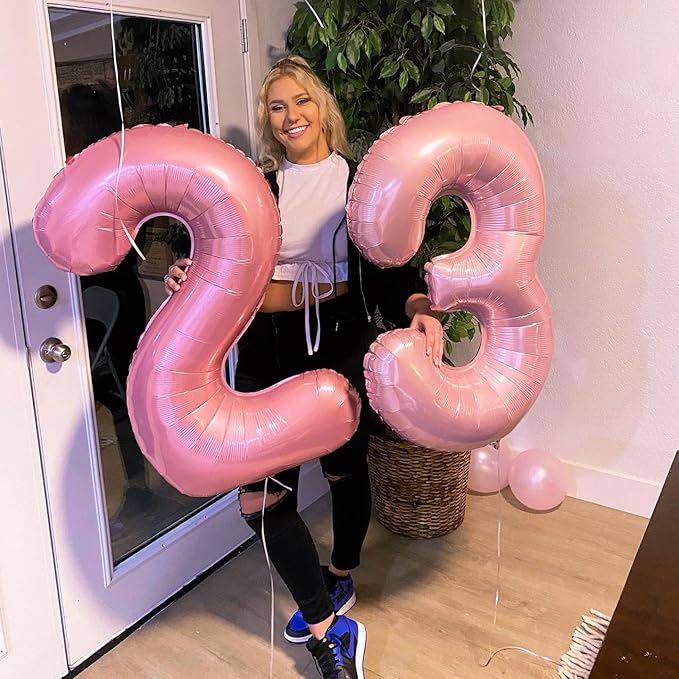 Pearlescent Pink Number 4 Balloon 40 Inch, 4 Balloon Number, 4th Birthday Decorations, Pearlescent Pink Party Supplies for Boys Girls