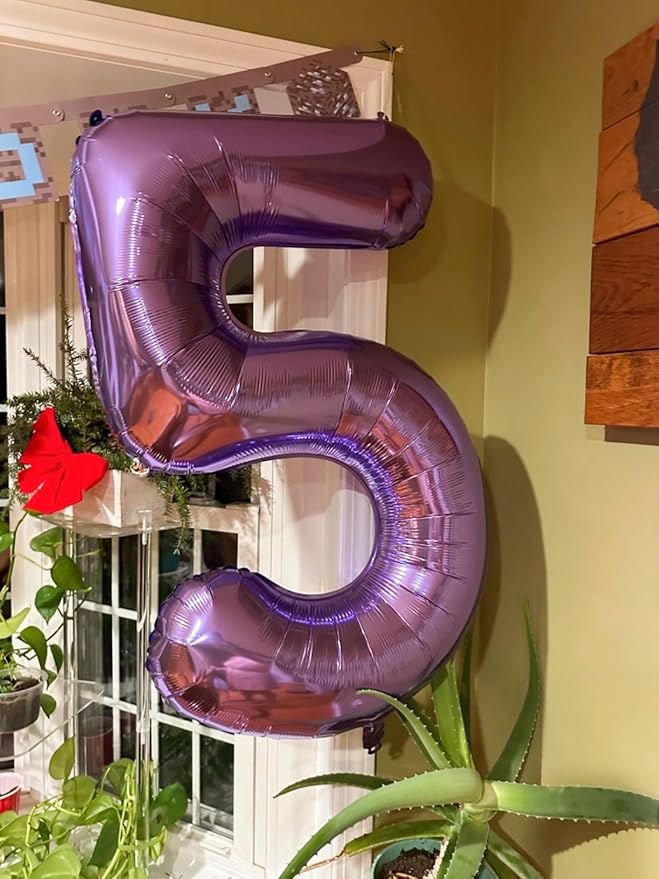 Numbers Balloon 3, 40 Inch Large Purple Balloon for Three Year Old Birthday Decor, 3 13 30 31 Birthday Party Decorations for Wedding Supplies