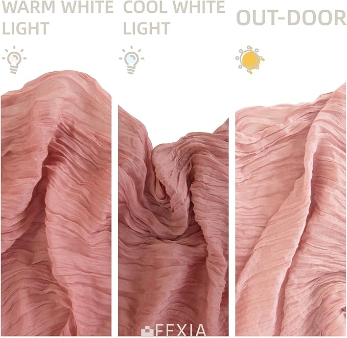 FEXIA 3 Pack Rose Pink Table Runner 35x120 Inches for Baby Shower Decoration Spring Easter Table Runner for Wedding Party First Communion Centerpiece Engagement Bridal Shower Boho Decoration