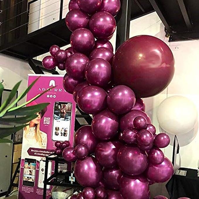 PartyWoo Metallic Hot Pink Balloons 50 pcs 12 Inch Metallic Pink Magenta Fushsia Latex Helium Balloons for Birthday Valentine's Day Bachelorette Wedding Baby Shower Party Decorations Pink-G114