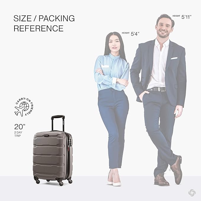 Samsonite Omni PC Hardside Expandable Luggage with Spinner Wheels, Silver, 3-Piece Set (20/24/28)