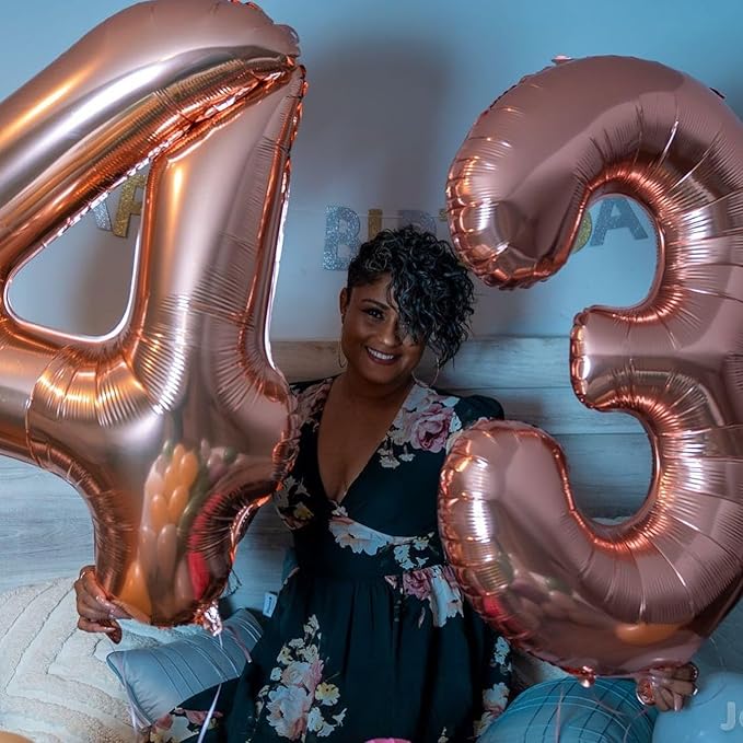 Rose Gold Number 4 Balloon 40 Inch, 4 Balloon Number, 4th Birthday Decorations, Rose Gold Party Supplies for Boys Girls